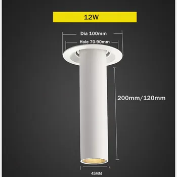 Modern Downlight Led-uri 12W Tub Lung Încastrat În Tavan corp de Iluminat Lungime 120mm 200mm Unghi Reglabil Spot Iluminat cu Led-uri Lampă Spot