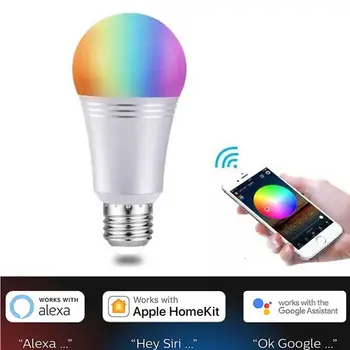 4buc WiFi Inteligent Bec E27 LED RGB Lampa de Control de la Distanță +voice control Interior Decor Acasă Bec Lucra cu Alexa/Start Google