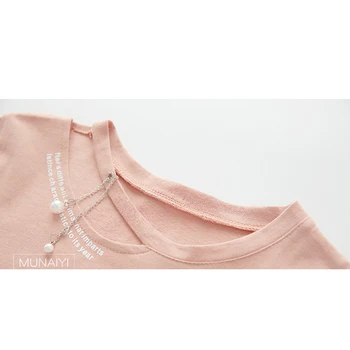 Camisetas Mujer Verano 2020 Amuzante Perle Tubulare Tricouri Femei Din Bumbac Cu Maneci Scurte T-Shirt Femei Topuri Alb Tricou Femme