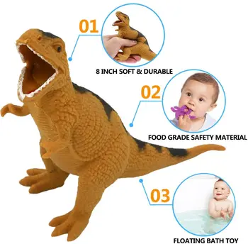 6 Buc Jurassic Viața Sălbatică Dinozaur Jucărie Set Dinozaur Model Figurine Materiale De Calitate Alimentară Super Stretch