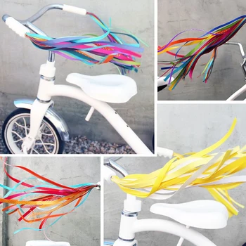 1 Pereche De Colorat Pentru Copii Scuter Bicicleta Ghidon Fanioane Biciclete Mânere Ciucuri, Panglici Transportator Copil Accesorii
