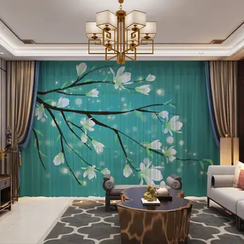 Păsări Florale Peisaj Stil Chinezesc 3D Personalizate Perdele Draperii Panou Tul Pur Acasă Decorare Camera de zi Dormitor