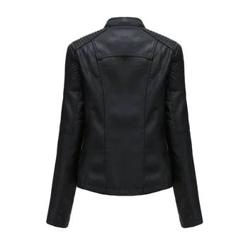 Faux din piele PU Jacheta Femei de Primăvară de Moda Toamna Jachetă de motociclist din piele faux Negru straturi de Îmbrăcăminte exterioară 2020 Strat FIERBINTE