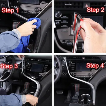 YAQUICKA Auto Interior Consola Centrală Decor Benzi de Acoperire Tapiterie Styling Pentru Toyota Camry 8 2018 Muluri Accesorii ABS Nou