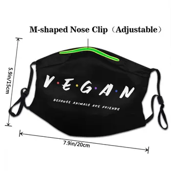 Vegan Pentru Că Animalele Sunt Prietenii Non-Unică Folosință Unisex Masca De Fata Veganism Anti Praf Capacul De Protecție Respiratorie Gura Mufla