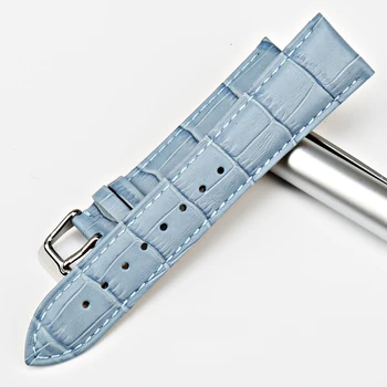 MAIKES New Sosire Colorate 12mm-20mm Ceas Benzi Slub model Albastru Watchbands Subțire din Piele Ceas Curea Bratari