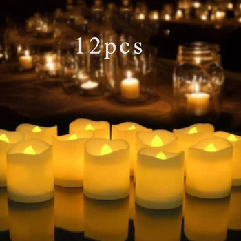 24 BUC fără flacără Lumânări Votive Baterii Pâlpâirea LED-uri de Lumină Ceai Nunta Petrecere de Ziua Consumabile
