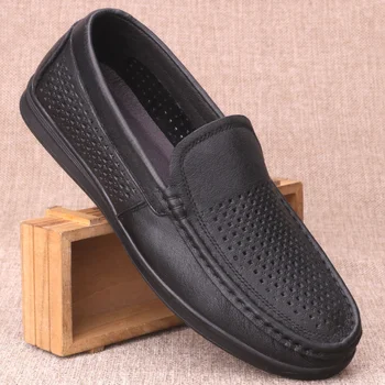 2020 din Piele Barbati Business Casual Pantofi Respirabil Bărbați Moale Fundul Gol Conducere Pantofi Handmade de Lux de Designer de Pantofi