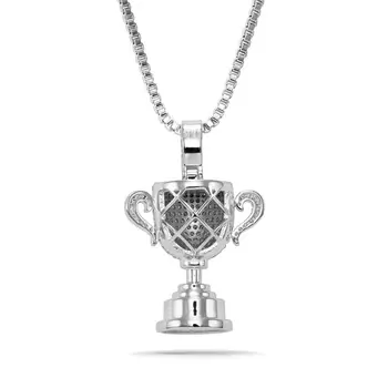 VANAXIN Câștigător Cupa Coliere Argint 925 Pandantive Coliere CZ Bijuterii Hip Hop 24