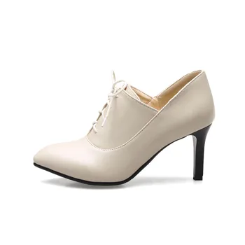 De Brand Nou Subțire Tocuri Ascuțite Toe pantofi dantelă Pantofi Femei Casual Office pentru femei de Primavara Toamna Pompe Plus Dimensiune 32-46