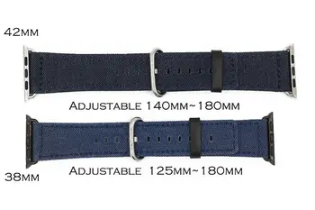 URVOI trupa pentru apple watch serie SE 6 5 4 3 2 1 curea curea pentru iwatch panza cu catarama clasica dark denim albastru jean 40 de 44mm