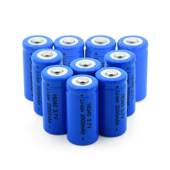 2/4/6/8/10x Albastru Piele Durabil 16340 CR123A CR17345 K123A DL123A Inlocuire Baterie 3.7 V 2000mAh Li-ion Baterii Reîncărcabile