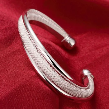 DOTEFFIL 925 Sterling Silver Moda Bijuterii Mare Reticulat Bratara Femei Brățară de Nunta Logodna Bijuterii