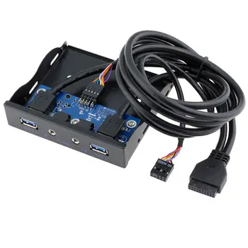 20Pin La 2 Port USB 3.0 HUB Și HD Audio de 3,5-în PC-ul Floppy Panoul Frontal Cablu