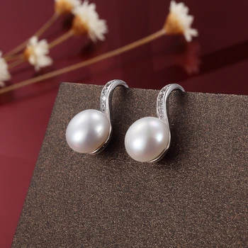Rafinat Argint 925 Lant Naturale Colier de Perle de Cultură Set de Bijuterii pentru Femei, Bijuterii de Moda Cadou en-Gros FEIGE