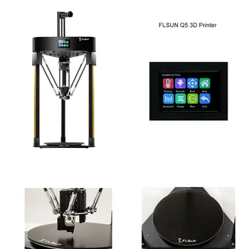 FLSUN Q5 Imprimantă 3D, TMC 2208 Silent Driver Auto-Nivelare TFT 32Bits Imprimantă 3D Kossel Bord 3D-Printer