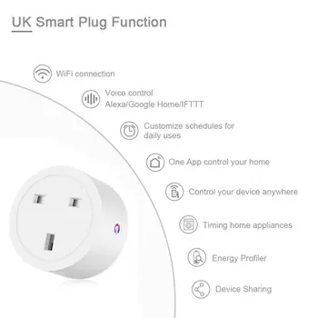 Wifi inteligent Plug 16A Putere Monitoriza Funcția de Sincronizare Tomada Inteligente Adaptoare Smart Home Priza Funcționează Cu Alexa de Start Google