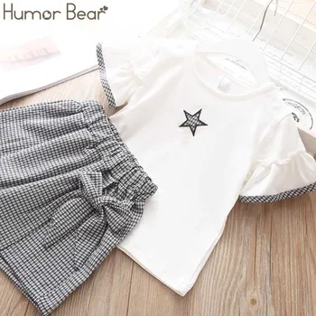 Umor Urs Fete, Imbracaminte Copii Set de Brand NOU Star T-shirt +Betelie Pantskirt Fete Costum Drăguț pentru Copii Haine pentru Copii
