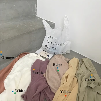 Colorfaith Noi 2020 Femei Primavara-Vara T-Shirt Solid Mai Multe Culori Bottom Casual La Modă Liber Minimalist Topuri T6040