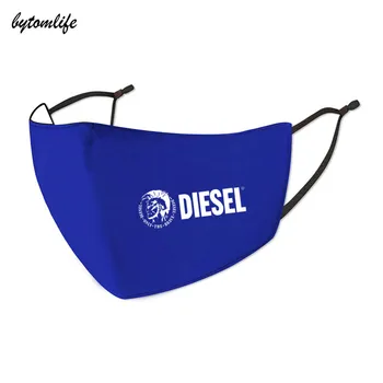 Diesel, Alb Logo-Ul Praf Masca De Fata Poliester Bumbac Lavabil Respirabil Moale Personalizate Masca De Calitate Superioară