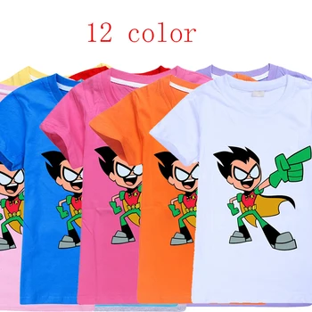 Băieți Fete Topuri Teen Titans Go Print Haine Copii Copilul Maneca Scurta bumbac T-shirt Copil Tee Topuri 3pcs/Set Haine