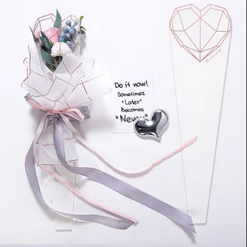 40pcs Frumos Cadou de Ambalare Sac de Poli de Colorat Model de Diamant Punga de Celofan Trandafir Buchet de Ambalare Singură floare Înfășurat hârtie