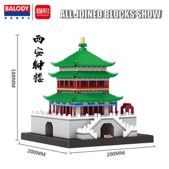 Celebru Chineză Antică Arhitectura mini Blocuri de diamant Model turn De Blocuri de Constructii pentru Copii de Învățământ Jucării Cărămizi Cadouri