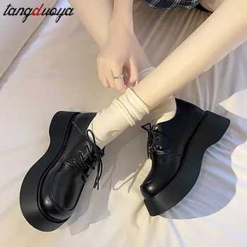 Platforma lolita pantofi Japoneză Dulce Lolita PU Leatehr Pantofi Drăguț Rotund Toe Platforma Colegiu Femei Pantofi ulzzang harajuku pantofi