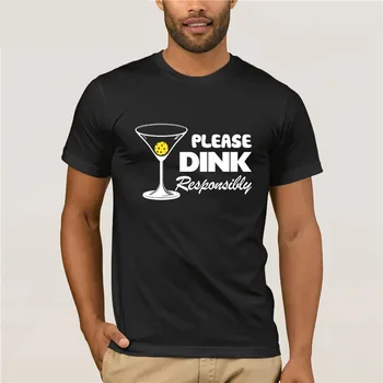 Vă Rugăm Să Dink Responsabil! Pickleball Iubitul T-Shirt barbati T-shirt
