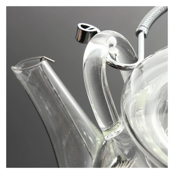Elegant Ceainic de Sticlă Mâner Rezistent la Căldură Pentru Înflorit Oolong Ceai Negru 350ml clar