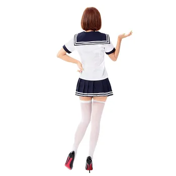 COLDKER femeile japoneze uniforme școlare cosplay școlăriță alb topuri cu fusta de la costum și cravată haine de vara pentru femei