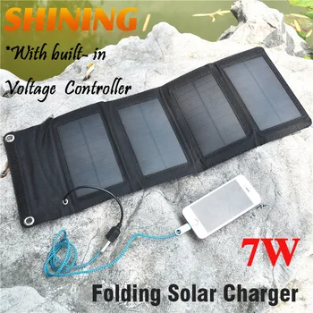 FIERBINTE! 7W Incarcator Solar Pentru Telefon Mobil Panou Solar Încărcător Pliabil USB Încărcător de Baterie Portofel Geanta Pentru Telefoane Mobile Putere Banca