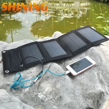 FIERBINTE! 7W Incarcator Solar Pentru Telefon Mobil Panou Solar Încărcător Pliabil USB Încărcător de Baterie Portofel Geanta Pentru Telefoane Mobile Putere Banca