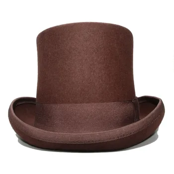 LUCKYLIANJI 15cm 4 Dimensiuni Steampunk Victorian Formale Pălărie Lână Simțit Epocă Magician Fedoras Mad Hatter Președintele Pălărie Melon