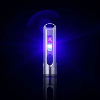 JETBEAM Mini One din Oțel Inoxidabil 365nm UV LED Lanterna EDC Portabil cu raze Ultraviolete breloc Lanterna cu Type-C USB de Încărcare Lampă