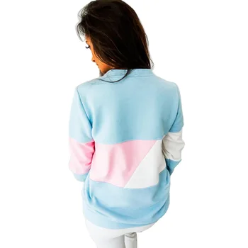 Hanorace pentru Femei Tricou Toamna Iarna Haine Casual Supradimensionate Maneca Lunga Pulover de Topuri O-Gât Mozaic Tricou Bluza