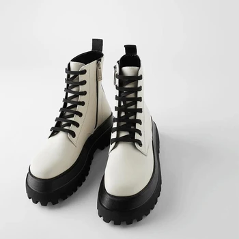 Designer de Brand Femei Albe Cizme cu Platforma 2020 Tocuri Indesata Blană Cald Iarna Glezna Cizme pentru Femei Elegante Fermoar Lateral Pantofi de Femeie