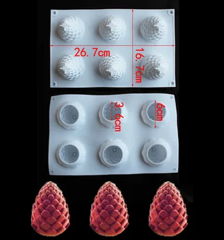 3D Matrite din Silicon 6 Găuri Conuri de brad Forma de Copt Instrumente Pentru Prăjituri Spuma inghetata Decor Bakeware Accesorii