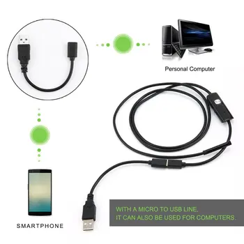 1/1.5/2/3.5/5M LED 5.5 mm Lentilă Endoscop rezistenta la apa IP67 Inspecție Puncte pentru Android Focus aparat de Fotografiat Lentilă Cablu USB Endoscop