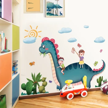 Desene animate copii dinozaur joc autocolant perete creativ camera pentru copii decor dormitor autocolante copil auto-adeziv decor acasă