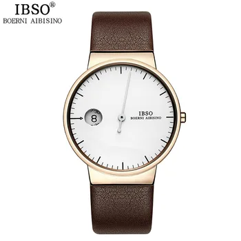 IBSO Creativ Un Ceas de Mana Barbati Design deosebit de Simplu de Lux Casual, Ceas Curea din Piele rezistent la apa Relogio Masculino