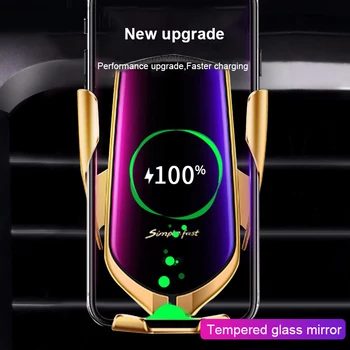 Smart Wireless Incarcator Auto Suport de Telefon Pentru iphone IOS android samsung R1Automatic de Prindere de Aerisire Monta GPS telefon Mobil Suport