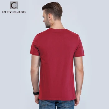 ORAȘUL CLASA Fierbinte de Vară Barbati O-Neck Printed T Camasa Barbati de Fitness Bumbac Roșu de Bază Topuri Tricouri Pentru bărbați de Culoare t-shirt 1962R