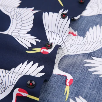 Vacanta Casual, Macara de Imprimare Bărbați Cămașă Hawaiană Buzunar mai puțin de Design de Moda cu Maneci Lungi Standard-fit Cotton Beach Floral Shirt