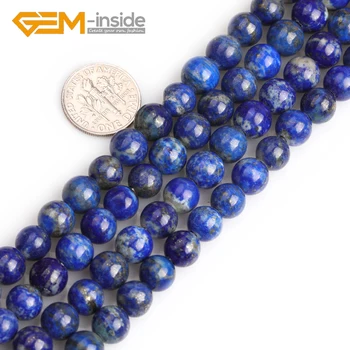 Naturale Albastru Lapis Lazuli Piatră 8mm Rotund Mare Gaura 1.5 mm-2 mm, Margele pentru Bijuterii de Luare De 15