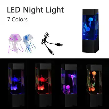 Dormitor Simulat Hipnotic Meduze USB de Încărcare de Relaxare LED Lumina de Noapte Decor Acasă Atmosfera Lampa Fantezie de Schimbare a Culorii