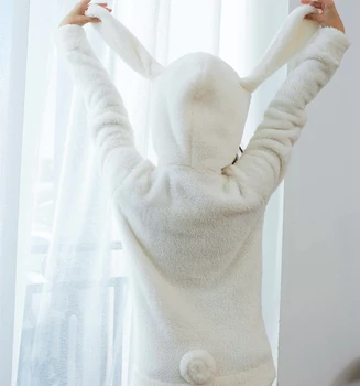 Iarna Cald și Confortabil Pijamale pentru Femei Costum din Două piese Coral Fleece Drăguț cu Blană Albă de Femei Acasă Purta 2020 Iarna Noi
