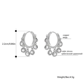 Femei Mici Hoop Cercei Aur Placate cu Argint Cercuri CZ Margele de Cristal Cercei Moda Bijuterii 2020 Trend Nou Cadou Ureche Accesorios