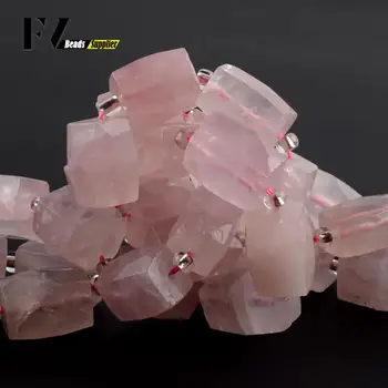 Pietre naturale Cuboid Fatetate de Cristal Roz Minerale Margele Pentru Bijuterii de Luare 11*15 mm Distanțier Margele Diy Bratari Accesorii 15
