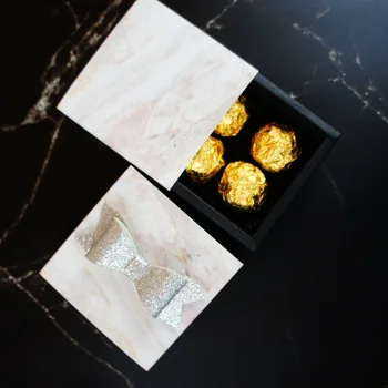 8.9*8.9*3.5 CM marmura naturala model 10 set Ciocolată Cutie de Hârtie valentin Craciun Petrecere de Aniversare Cadouri Ambalare Cutii de Depozitare
